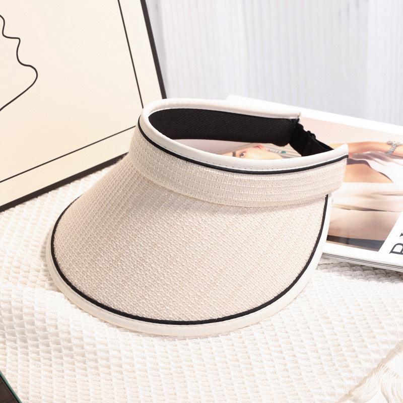 

Spring and summer new Xiaoxiangfeng tweed hat, socialite style sun protection and sunshade foldable empty top hat