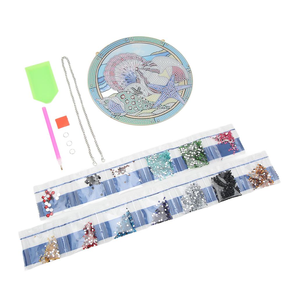 5D DIY Rhinestones Painting Sets Color Lasting Cute Cartoon Ocean Rhinestone Painting for Living Room Bedroom Wall Decor