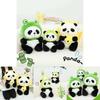 Adorable Panda Plush Toy With Frog Ice Cream And Bee Headpiece For Fun Gifts