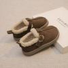Winter Children Girls Cotton Shoes with Fleece Lining Retro Soft Sole Toddler Shoes