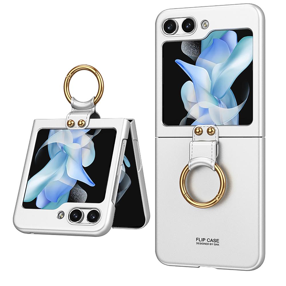 Luxuriöse, ultradünne Telefonhüllen mit Beschichtungsring für Samsung Galaxy Z Flip 5 5G. Hülle mit Linsenschutzhülle. Stoßfeste Funda