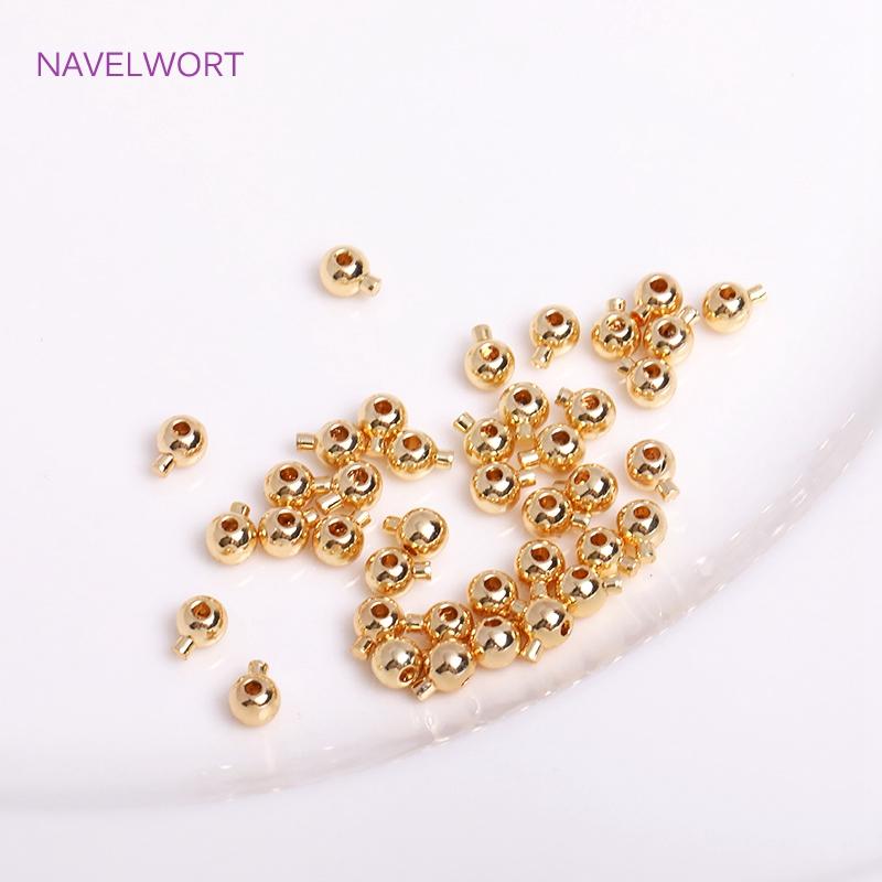 Wholesale 10pcs/20pcs Crimp & End Beads DIY Jewelry Accessories 14k/18K Gold Plating Beading Cord Stopper End Beads Fastener