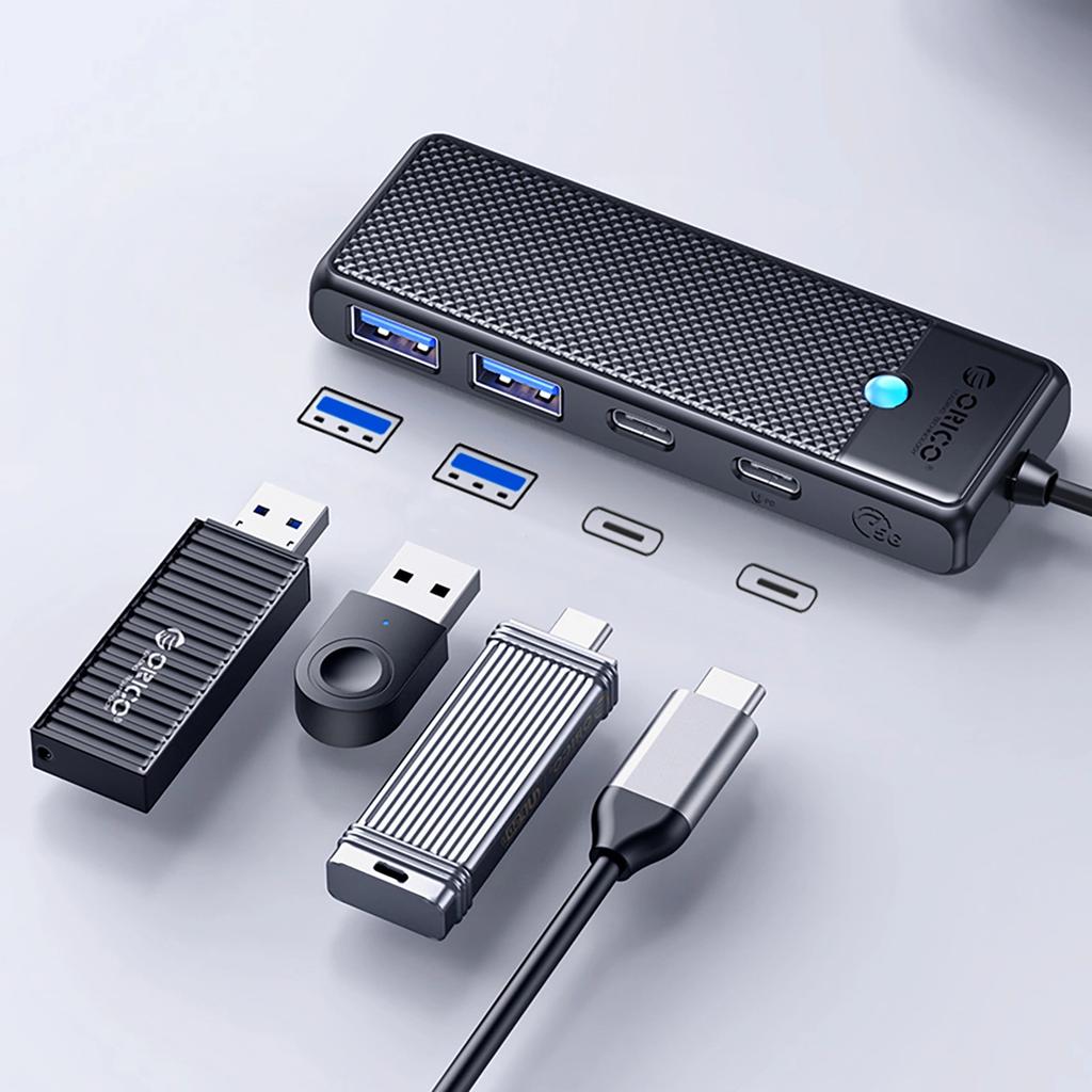 Hub Usb-C Orico Papw2Ac-C3 Stacja Dokująca 2X Usb-A 3.0 + 2X Usb-C 3.0 - Czarny