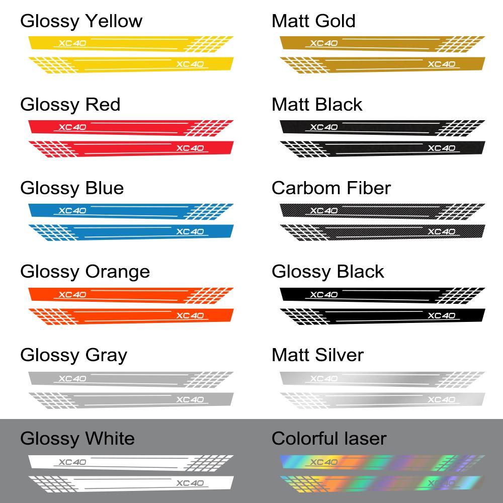 2pcs Car Side Stripe Stickers Personalized Auto Sport Styling Decals Decoration For Volvo XC40 XC60 XC90 Tuning Car