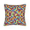 Autism Awareness Blue Puzzle Piece Pattern Pillow Case Graphic Pillow Cover For Sofa Bedroom Home Decor Fashion Pillowcases