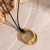Uworld  Vintage Stainless Steel Water Drop PU Leather Necklace for Women Statement Fashion Jewelry Accessories New