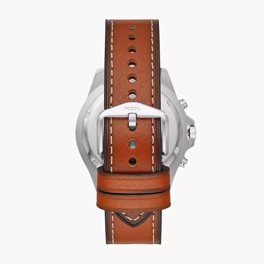 Men's Quartz Leather Three-Hand Watch Stainless Steel Case/Scratch Resistant Glass FS5625