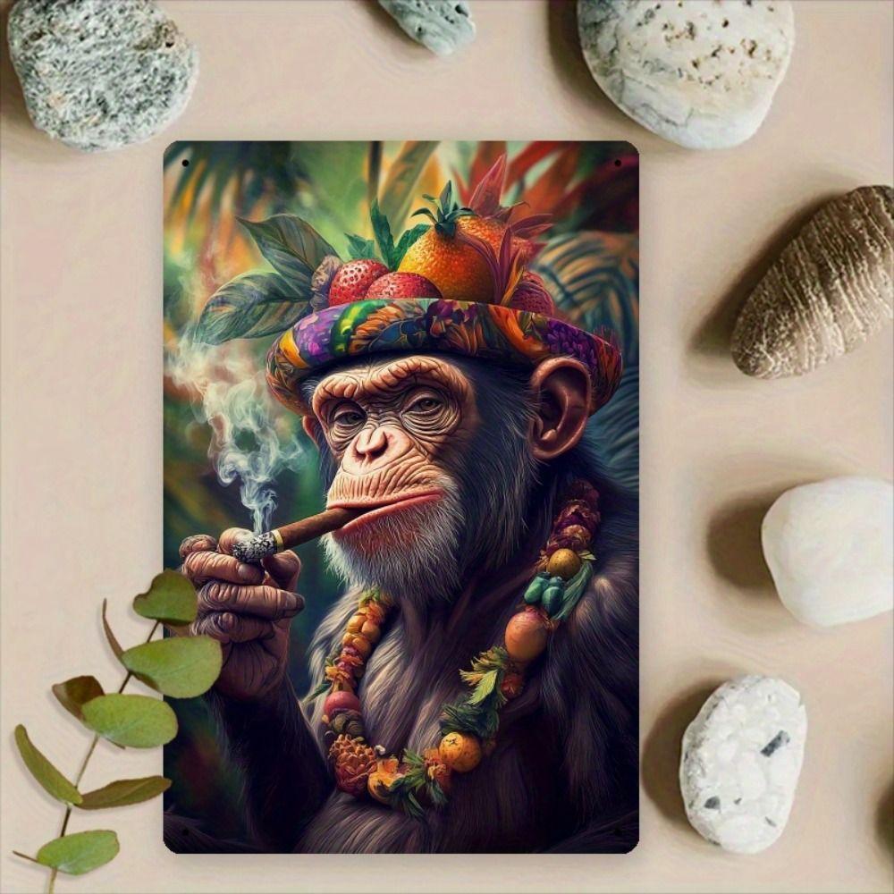 Funny Pig in Meadow Metal Tin Sign Wall Decor 20x30cm