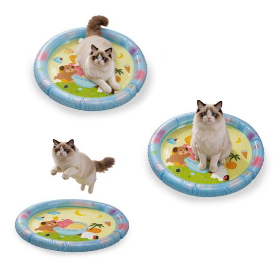 Pet Cooling Water Pad, Waterproof Inflatable Water Mattress, with Heightened Pillow And Large Space Sensory Mat, for Cats And Dogs Summer