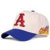 Unisex A Letter Embroidery Side Flame Baseball Caps Spring Autumn Outdoor Adjustable Casual Hats Sunscreen Hat