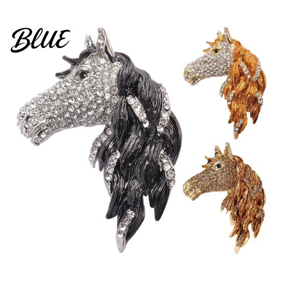 Horse Theme Gift Head Brooch Sparkling Alloy Animal Lapel Pin
