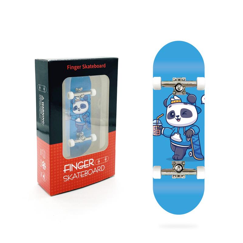 Maple Finger Skateboard with Bearings and Wheels - Mini Double Rocker Board for Kids' Creative Play