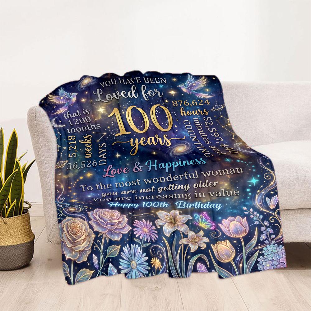 Happy Years Birthday Blanket Ultra-Soft Suitable for Seaside Bed Picnics for All Seasons Warmthful Decor Perfect Gift for Relatives and Friends
