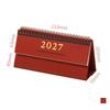 Oct. 2026 - Dec. 2027 2027 Mini Desk Calendar Foldable Record Calendar Double-coil Calendar  Office