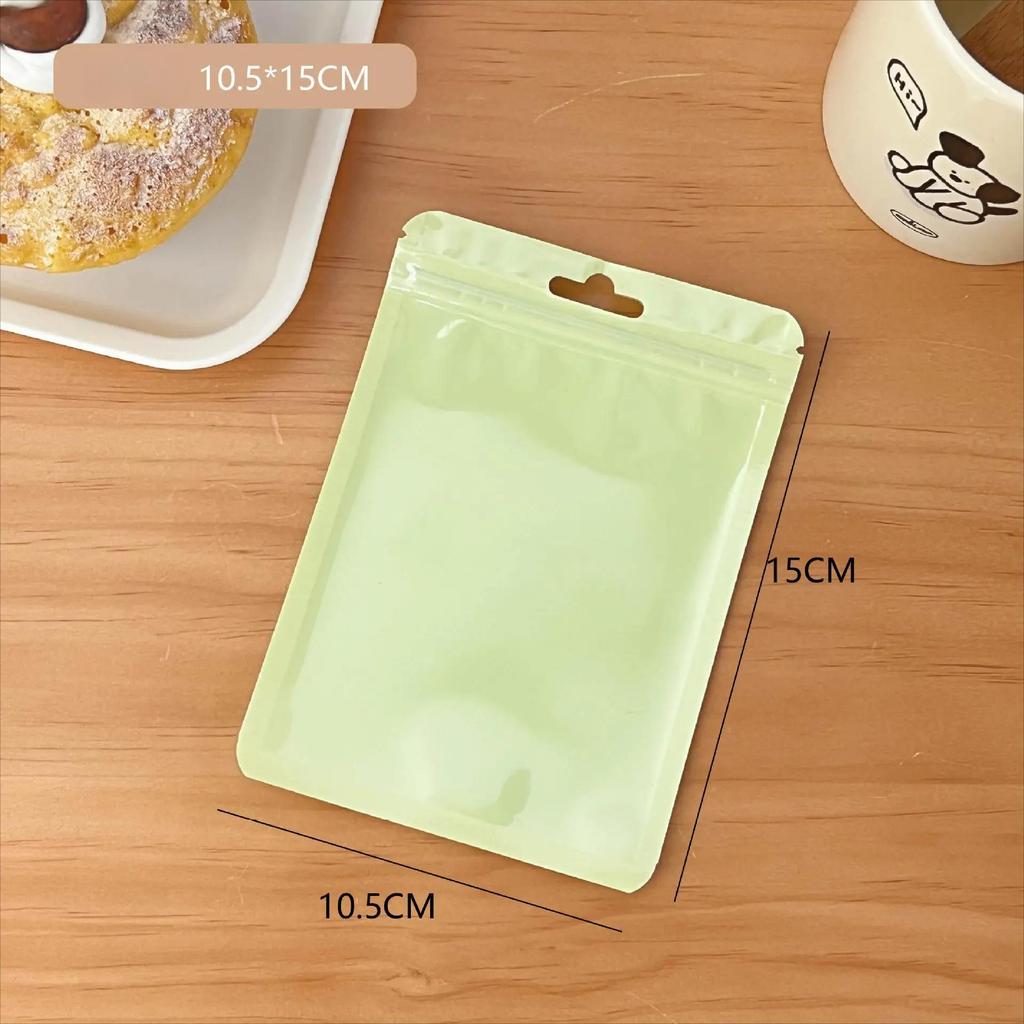 10Pcs/pack Candy Color Thickened Self-sealing Bag Transparent Ziplock Bag Gift Packaging Sealed Bag