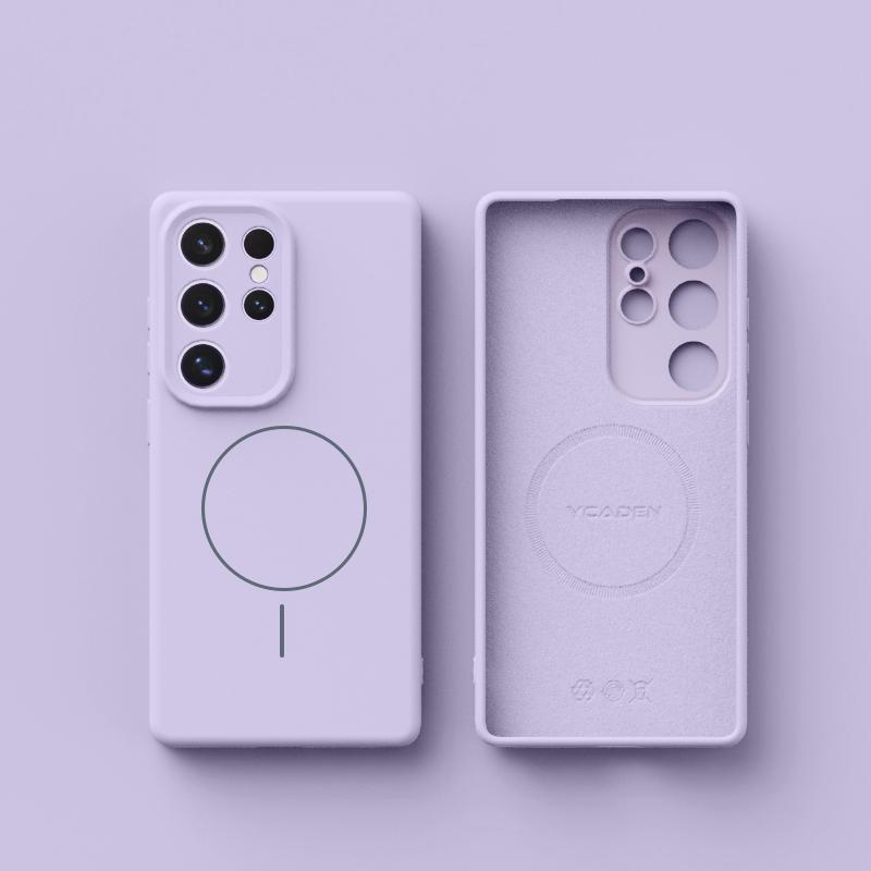 

Чохол S26 Ultra Магнітний Для Magsafe М яке Покриття з Рідкого Силікону Funda Для Samsung Galaxy S25 S26 Ultra S24 S23 S22 Plus For Samsung S22 Ultra 5G світло-фіолетового кольору