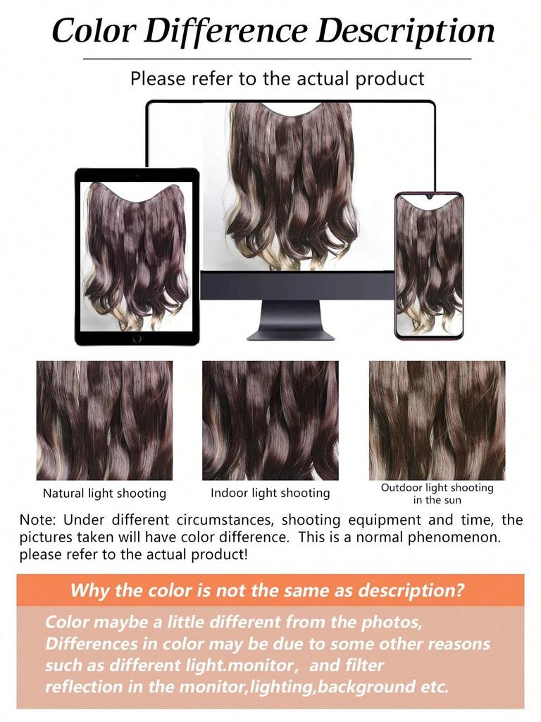 Synthetic Hairpieces Women 18 Inch Long Wavy  Dyeing Hair Extension 5 Secure Clips Heat Resistance Synthetic Hair Clip In Hair Extensions