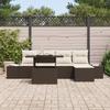 VidaXL Ensemble de canapés de jardin 6 pièces avec coussins en poly rotin marron 3357901