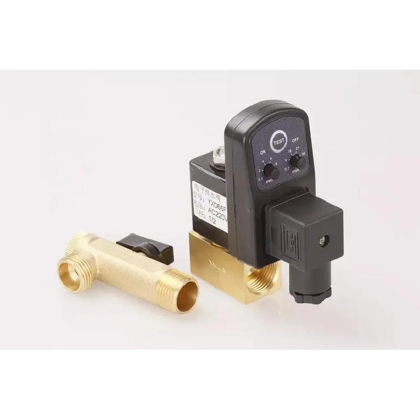1pc 1/2" Drain Valve Electronic Timed Air Compressor Gas Tank Automatic 2-way Drain Valves For Filters Air Cylinders