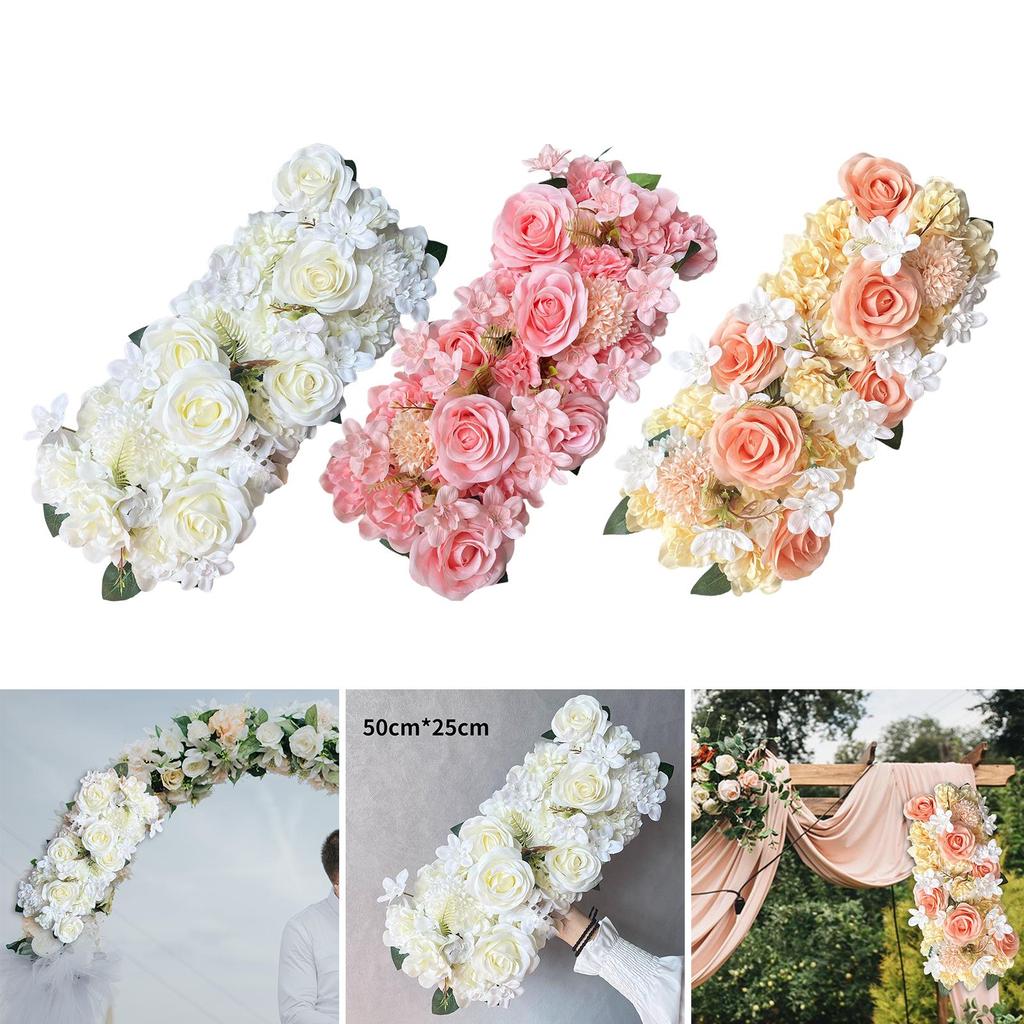 Realistic Flowers Panel DIY Arch Flower Row for Event Ceremony Wall Baby Shower Decor