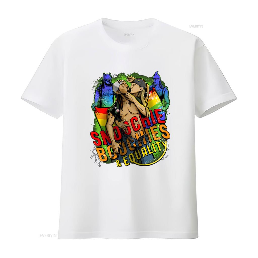 Jay And Silent Bob Smoochie Boochies Equality T Shirt B3lf Vintage Streetwear Comfortable Homme Stretched Slightly