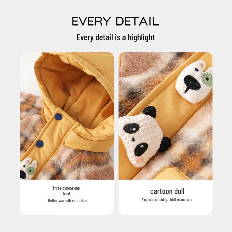 MOMOCO Boys' Winter Fleece-Lined Hooded Jacket