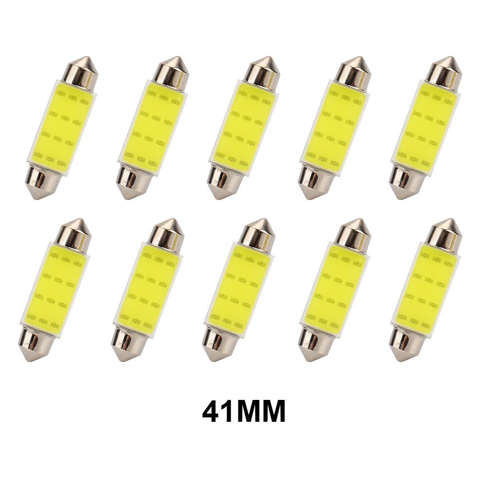 

10 шт./лот светодиодные лампы для автомобиля 31 мм 36 мм 39 мм 41 мм автомобильные COB 1,5 Вт DC12 В внутренние лампы для чтения внутренние лампы для освещения номерных знаков оптовая продажа