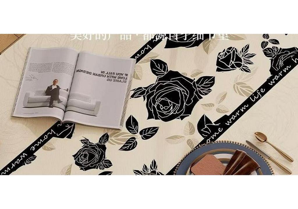 High-Quality PVC Rectangular Tablecloth - No-Wash, Stylish Design for Dining or Coffee Table, Essential for Spring Decor