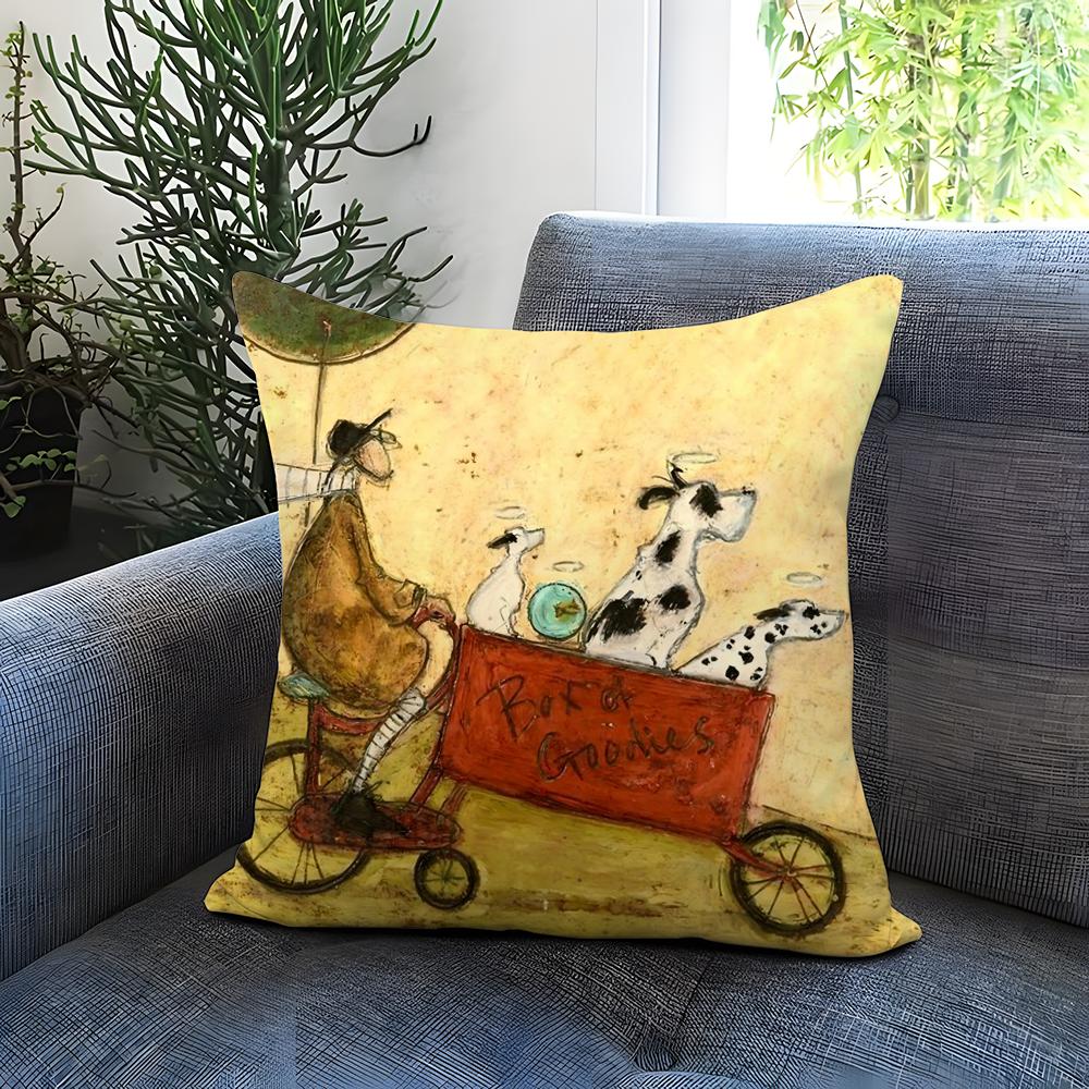 Painting S-Sam Toft Art Cushion Cover Comfortable Reversible Pillow Cover Ideal for Car Sofa Bedroom & Beyond