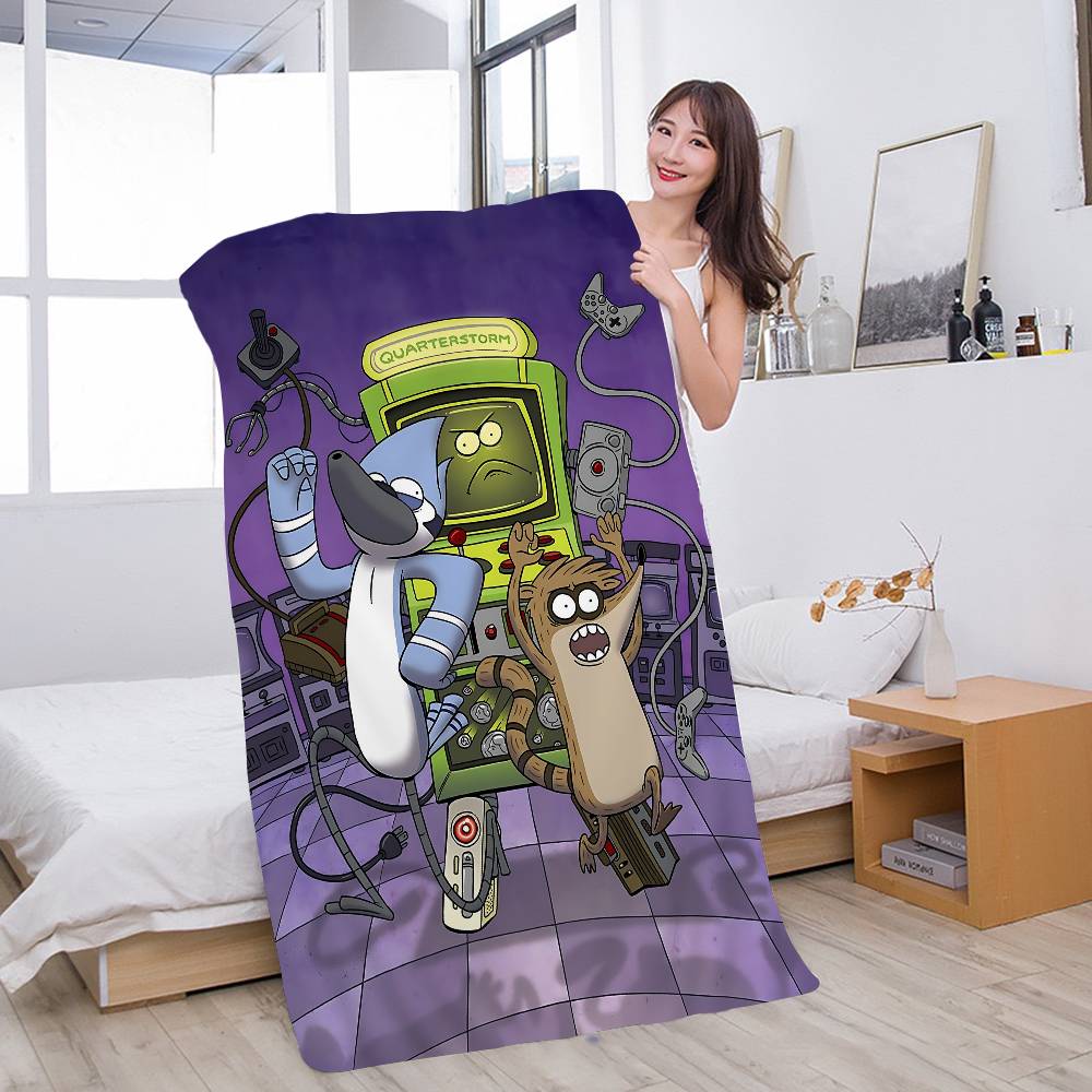 R-Regular Cartoon Show Microfiber Printed Beach Towel Mountain Climbing Yoga Beach Swimming Running Absorbent Soft Towel