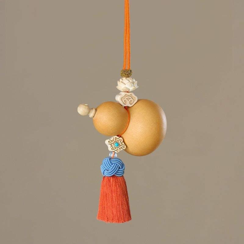 Натуральный китайский узел тыква пара дверной подвес: Благоприятное красное кисточное украшение для гостиной