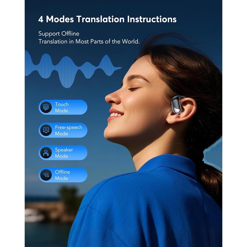Translation Earbuds Real Time AI 144 Language Translator Earphones Audifonos Traductores Inglés Español 3-in-1 Translating Device For Travel Learning