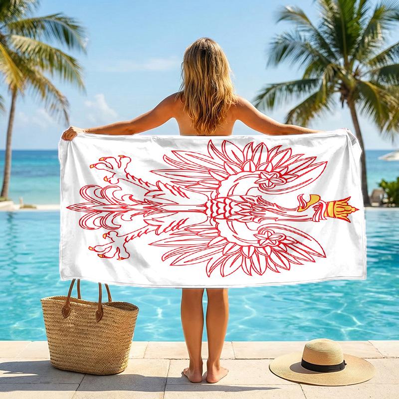 Asciugamano da Spiaggia Polonia Morbido Microfibra Asciugamano Estivo Asciugatura Rapida Assorbente per Spiaggia Piscina Viaggio