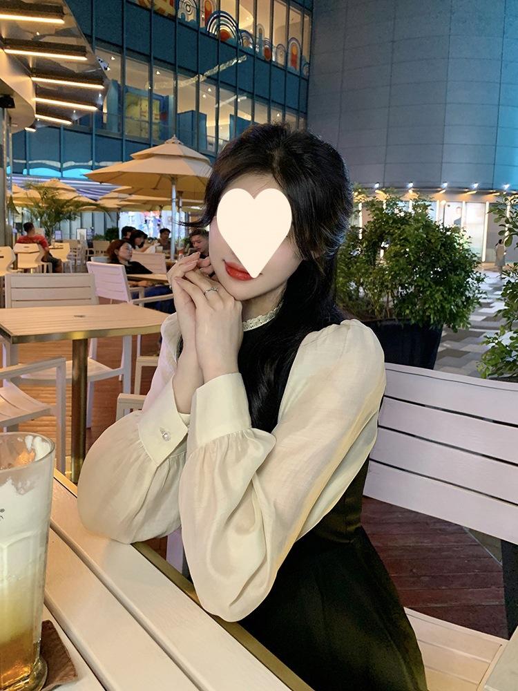 Bubble long-sleeved dress women's clothing autumn new celebrity temperament design long skirt