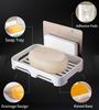 Wall-Mounted Soap Dish with Drainage - No Drilling Required Strong Adhesive, No-Trace Soap Holder (1 Piece)