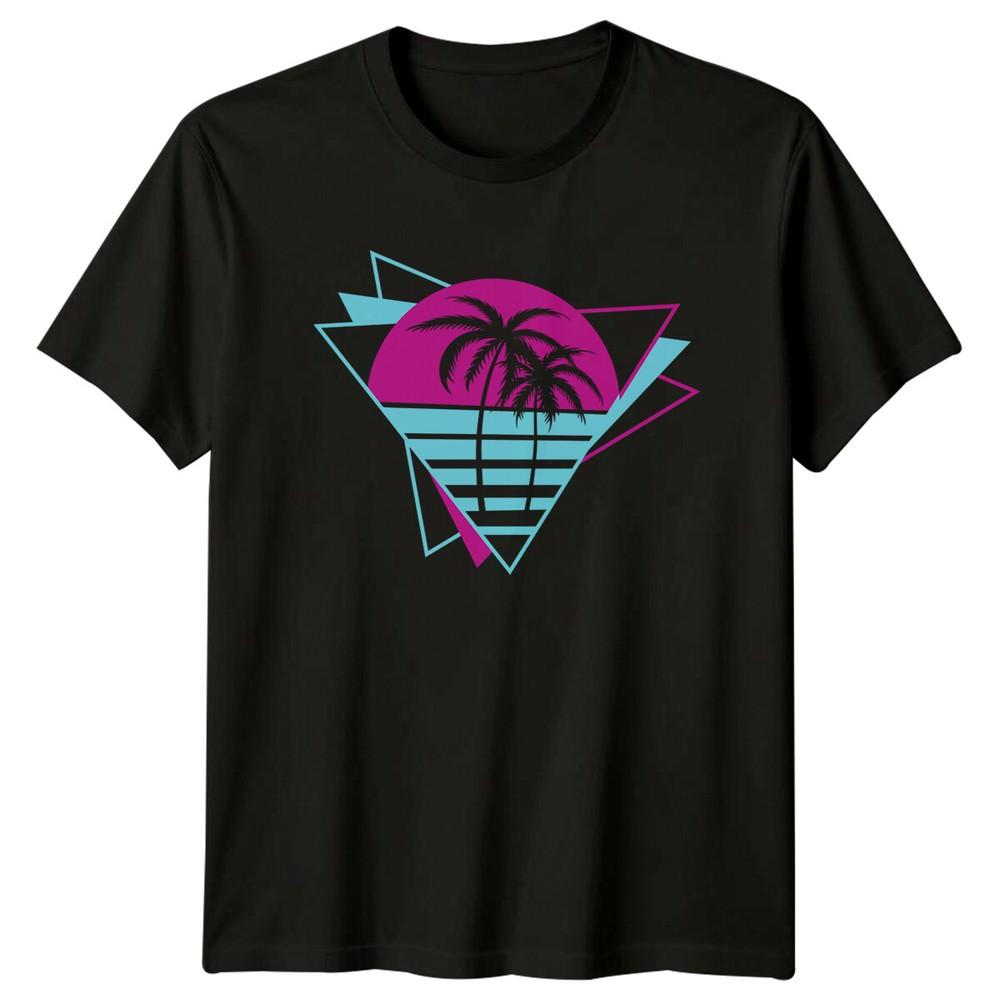 Retro Sunset Palm Tree Graphic 80s Nostalgic T-Shirt