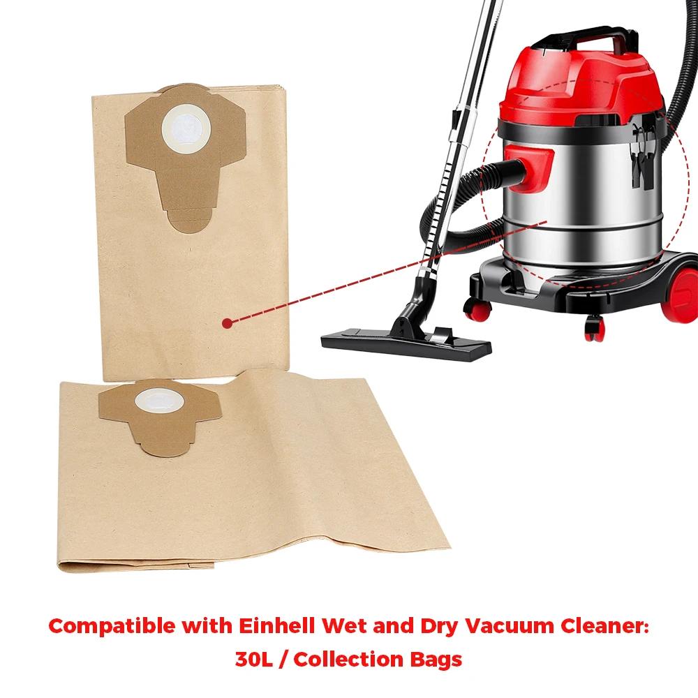 20L 30L Wet and Dry Vacuum 5/10pc Dust Bags for Einhell BT-VC1250S/BT-VC1250/20 Li S-Solo/TC-VC 18 Paper Dust Collection Bags