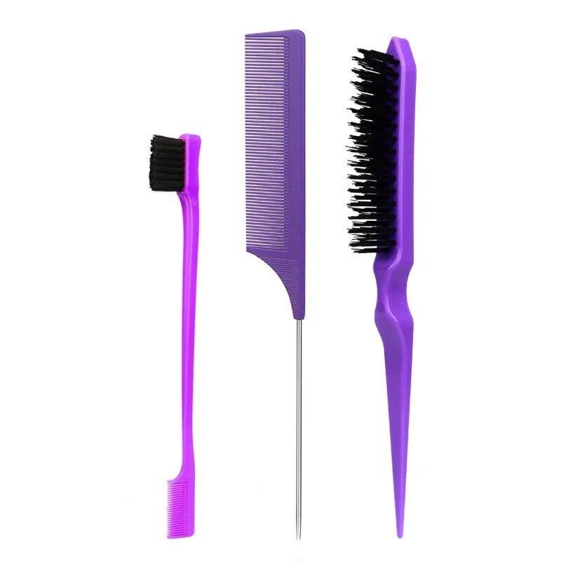 3/12Pcs Double Sided Hair Edge Brush Set Hair Styling Comb Control Brush Accessories Hairline Brush Comb Styling Partition Comb