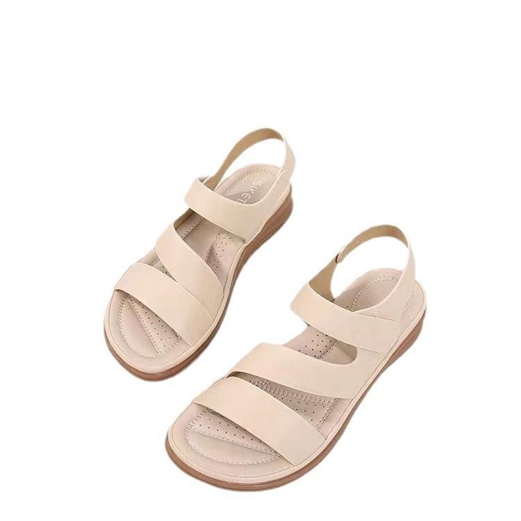 Middle-aged and Elderly Women's Sandals Are Light and Comfortable, Soft-soled Non-slip Shoes, Flat-soled Large-size Outer Wear
