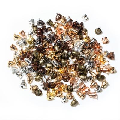 200pcs High Quality Bullet Earring Backs Classic 8 Colors Plated Metal Earring Back Plug Earring Settings Base Ear Studs Back
