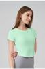 SNU Women's Slimming Yoga Top - Nude Feel, Round Neck, Waist-Cinched, Breathable, Short Sleeve, Versatile Fitness T-Shirt