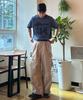 Kallapataleu Wide Balloon Ankle Zip Belted Cargo Pants - Beige