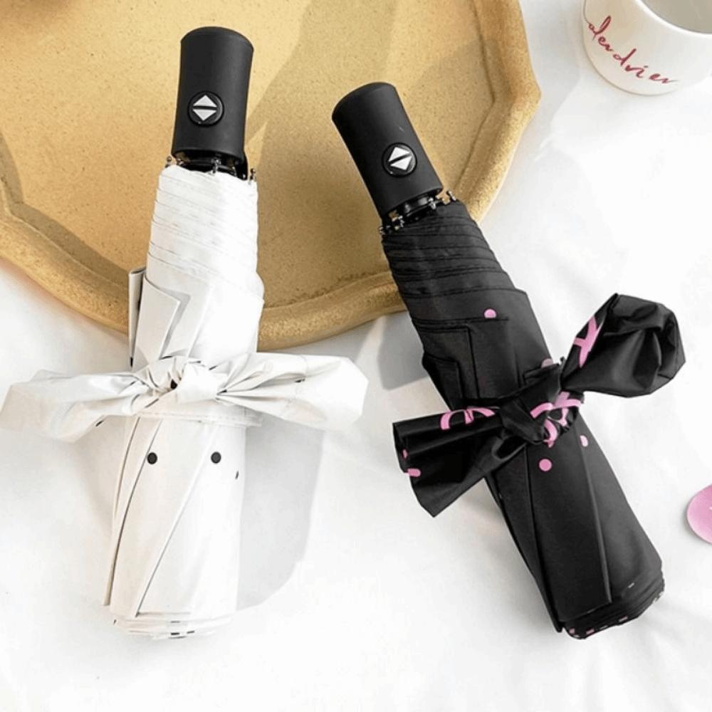 UPF50 Travel Rain Umbrella INS Hand Operated Parasol Sturdy Mini Sun Umbrella  Travel