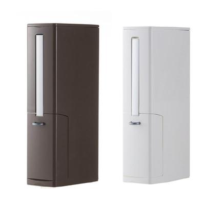 Integrated Corner Toilet Brush and Trash Can Set for Limited Rooms
