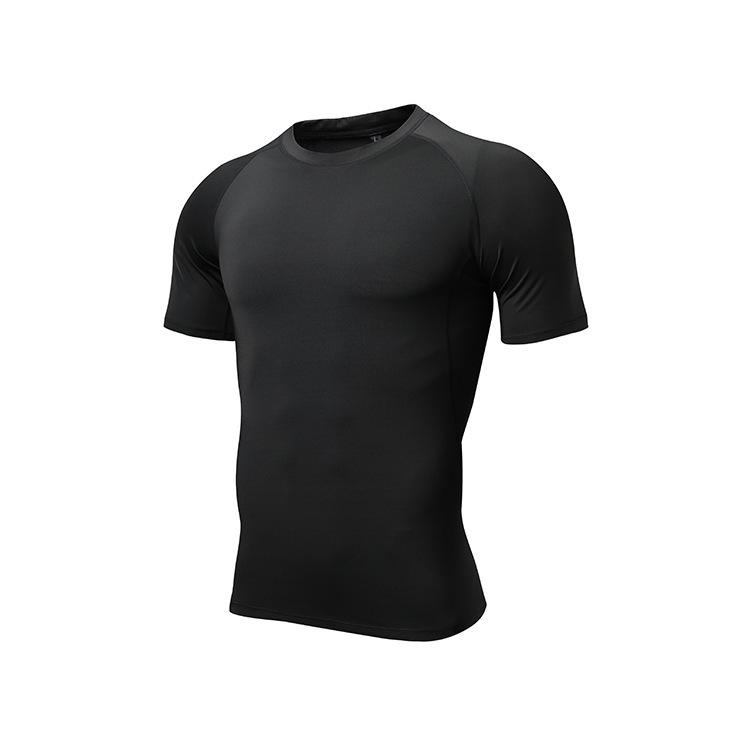 Men s Quick-Dry Elastic Sports Base Layer Short Sleeve Training Shirt XL
