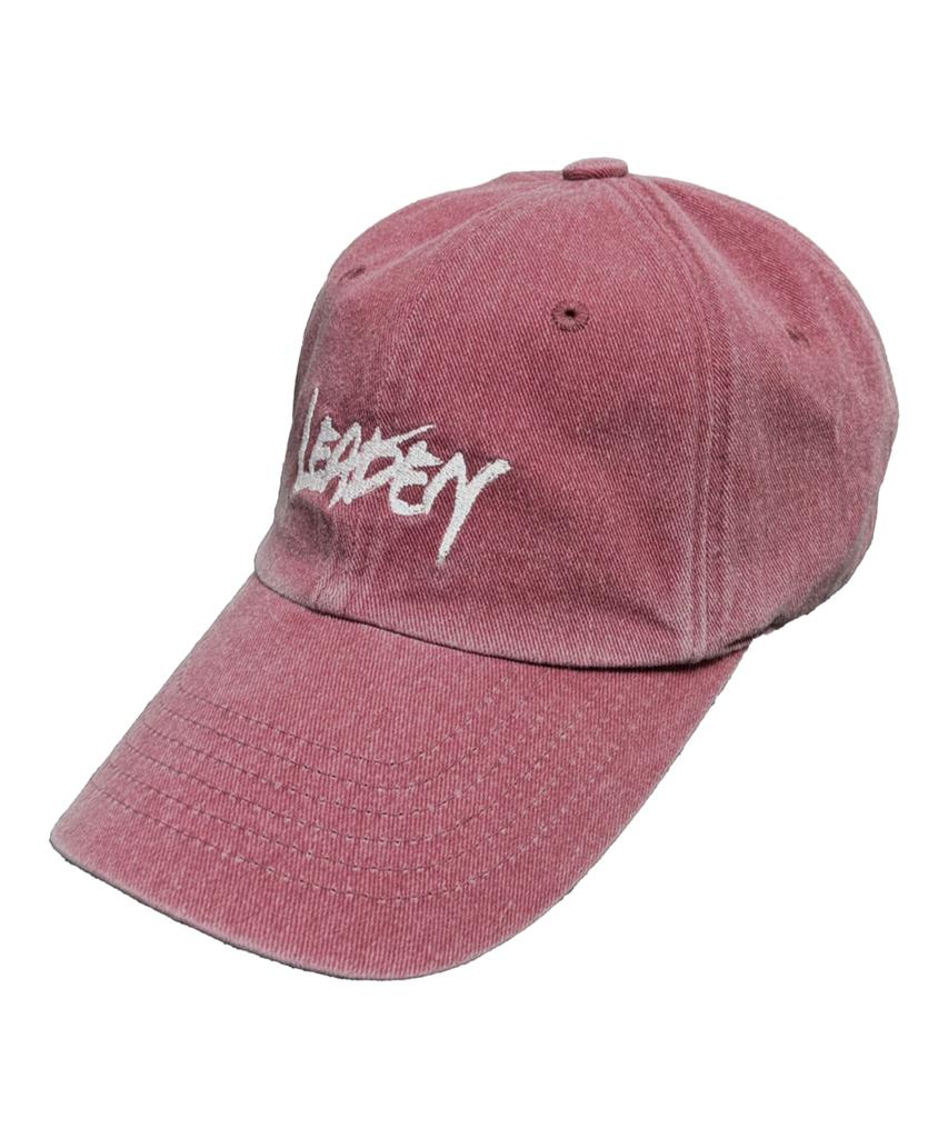 LEADEN Vintage Washed Calligraphy Ball Cap [Pink]