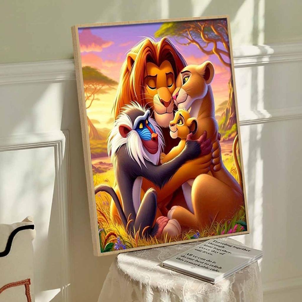 DIY Diamond Painting The Lion King Family Cross Stitch Kit Mosaic Art Diamond Painting Full Circle Diamond Home Decoration