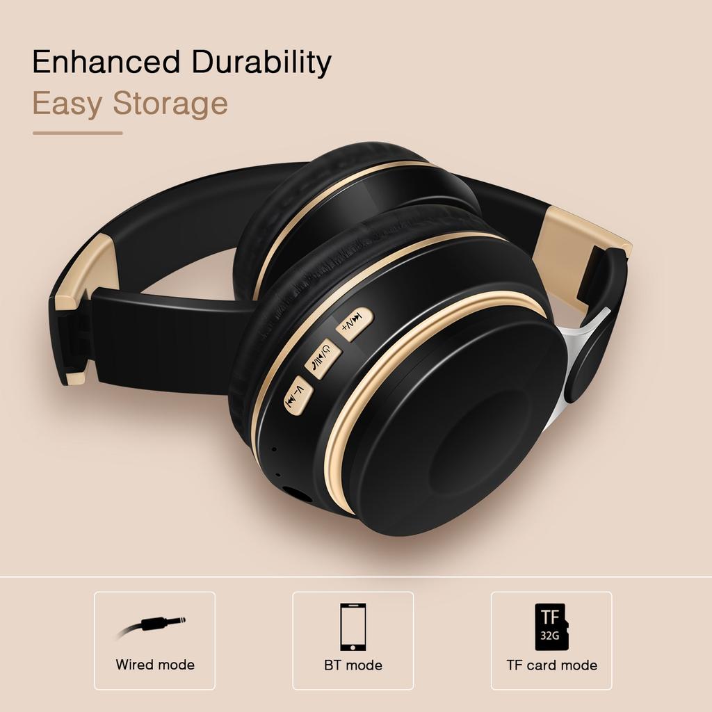 Xiaomi 2026 Wireless Bluetooth Headphones Stereo Headband Headset with SD Card Support And Mic for iPhone Samsung Tablet