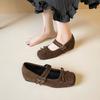 Flat Shoes Women's Spring and Summer Retro Bow Word with Mary Jane Shoes Shallow Mouth Inner Height Increase Pumps Women