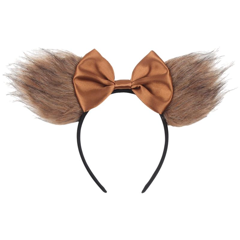 Fashion New Brown Beauty And Beast Mouse Ears Headband 5" Headwear Boys Girls Festival Party Hair Accessories Women Gift